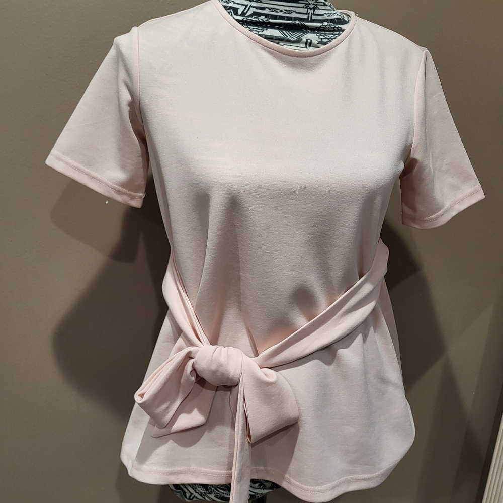 Light Pink Shein Peplum Top